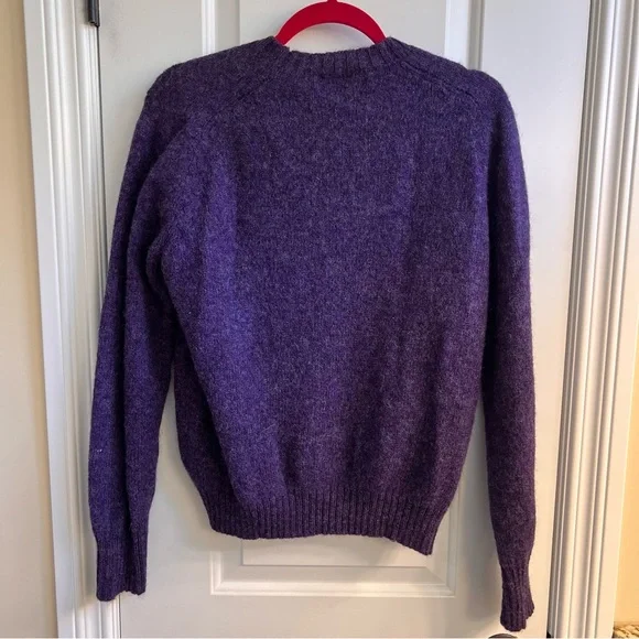 LL Bean purple Sweater Size 44 100% Lamb's Wool purple Women's - Picture 6 of 6